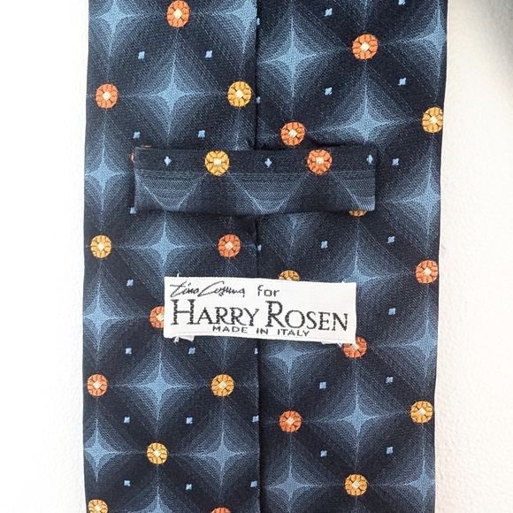 Harry Rosen Blue Woven Silk Tie - Picture 2 of 5